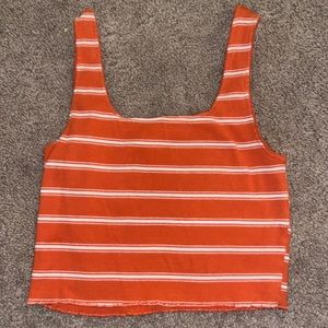 Orange striped crop top